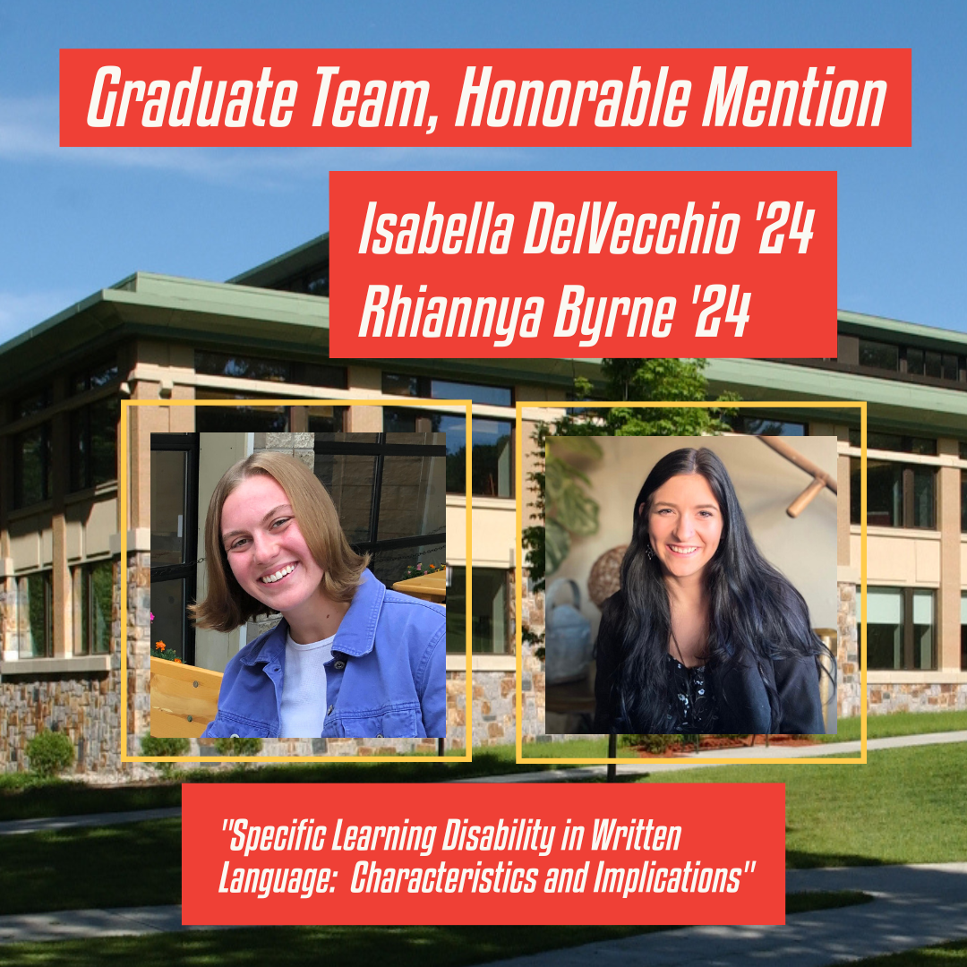 2023 Library Research Prize, Graduate Honorable Mention: Isabella DelVecchio, Class of 2024 and Rhiannya Byrne, Class of 2024